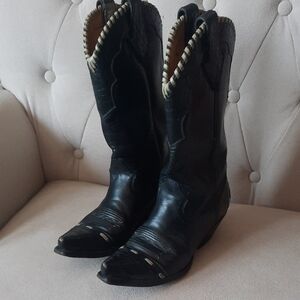 Black Leather Western/Cowboy Boots women's 8.5 Liberty Boot Co.